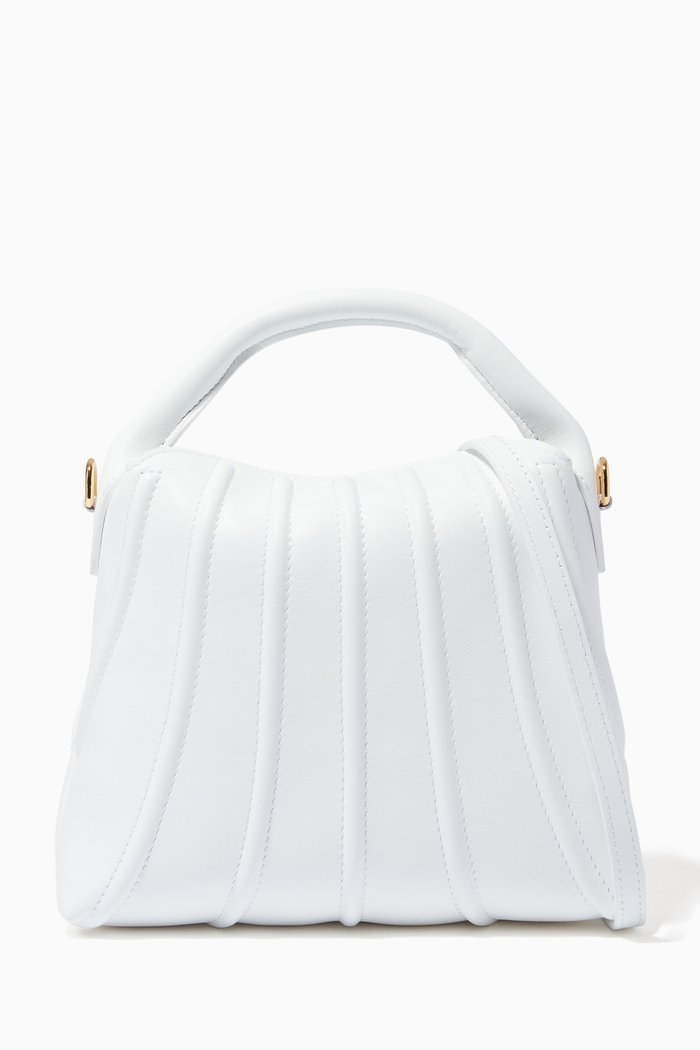 

Mini Shell Bag in Calf Leather, White