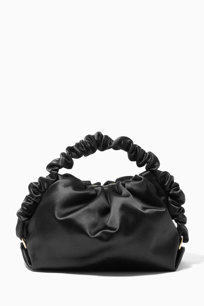 

Scrunchie Baby Bao Bag in Satin, Black