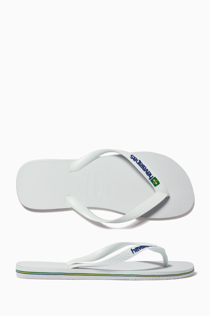 

Brazil Flip Flops in Rubber, White