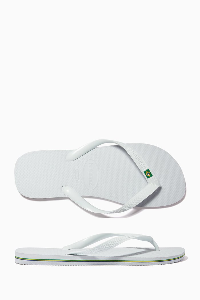 Brazil Flip Flops in Rubber, White
