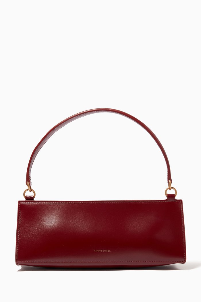 

Pencil Top Handle Bag in Spazzolato Calf Leather, Burgundy