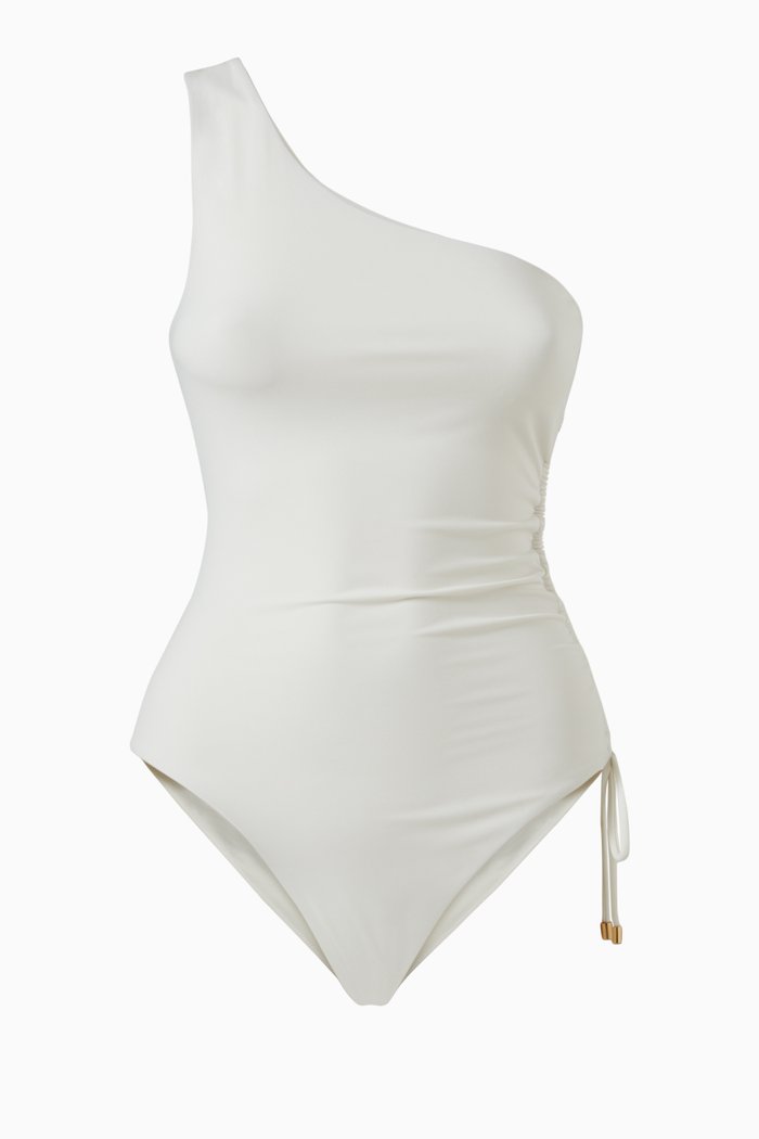 

Addyson One-Shoulder Swimsuit, White