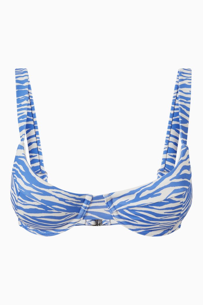 

Lia Printed Bikini Top, Blue