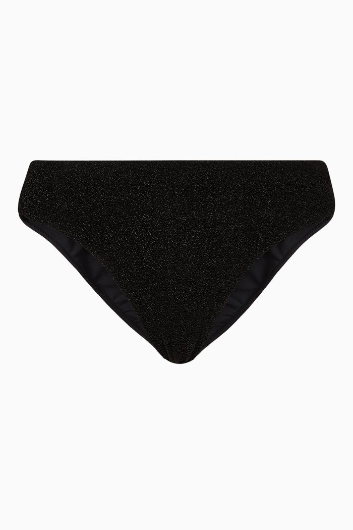 

Jules Metallic Bikini Bottoms, Black