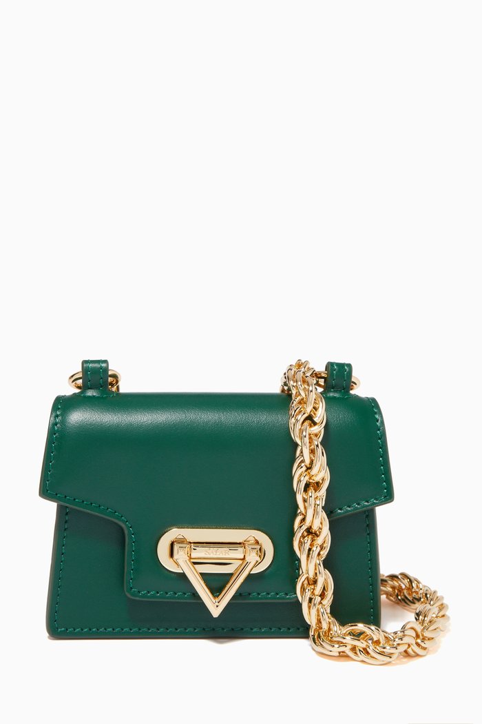

Bebe Classic Chain Mini Crossbody Bag in Calfskin, Green
