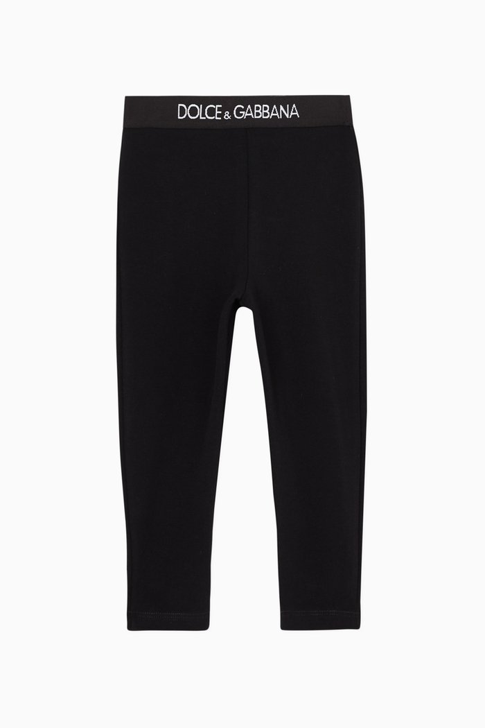 

DG Pop Leggings with Branded Elastic in Interlock Cotton, Black