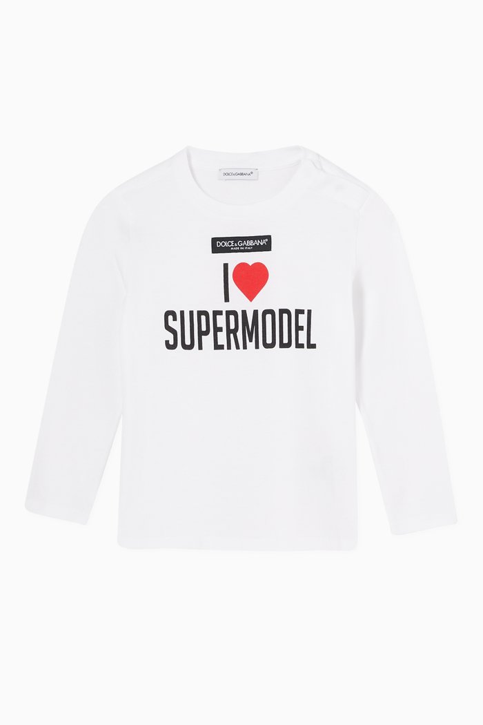 

"I Love Supermodel" T-shirt in Jersey, White