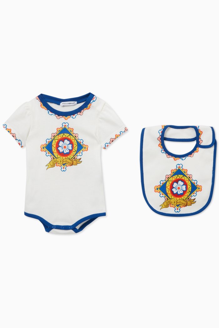 

Two-piece Gift Set in Carretto-print Jersey, White