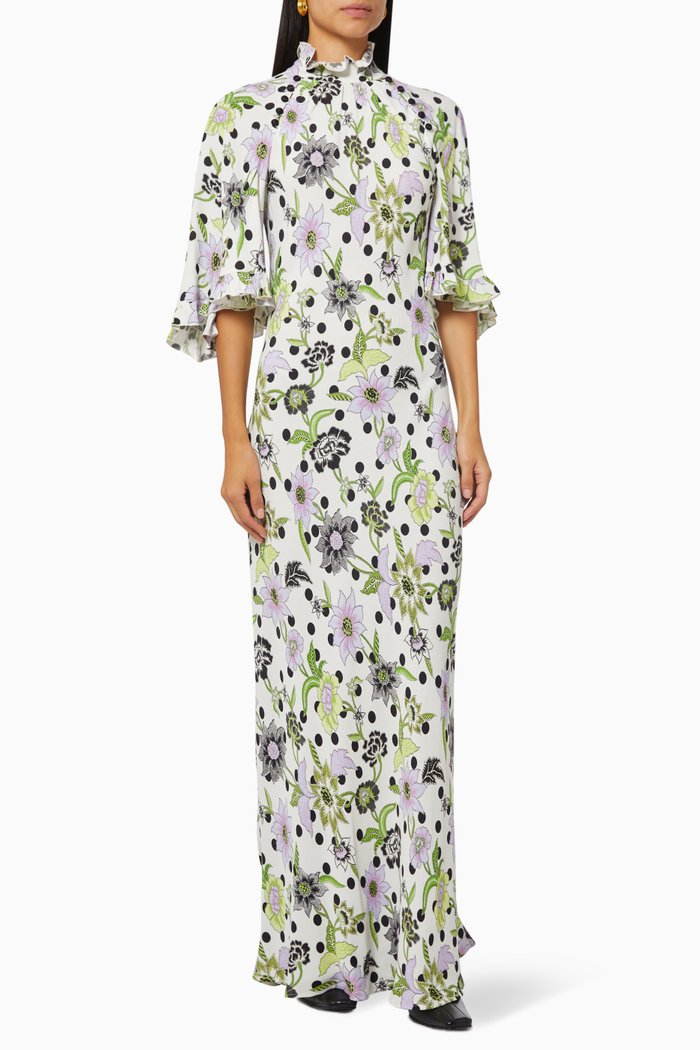 

Florence Maxi Dress in Crêpe, Multicolour