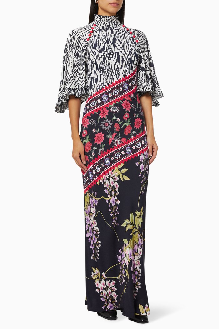 

Clemmie Maxi Dress in Crêpe, Multicolour