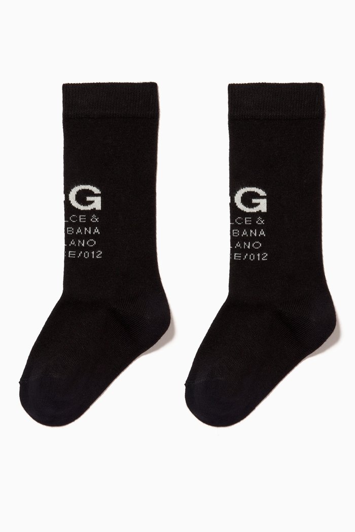 

Socks with DG Jacquard in Cotton Knit, Black