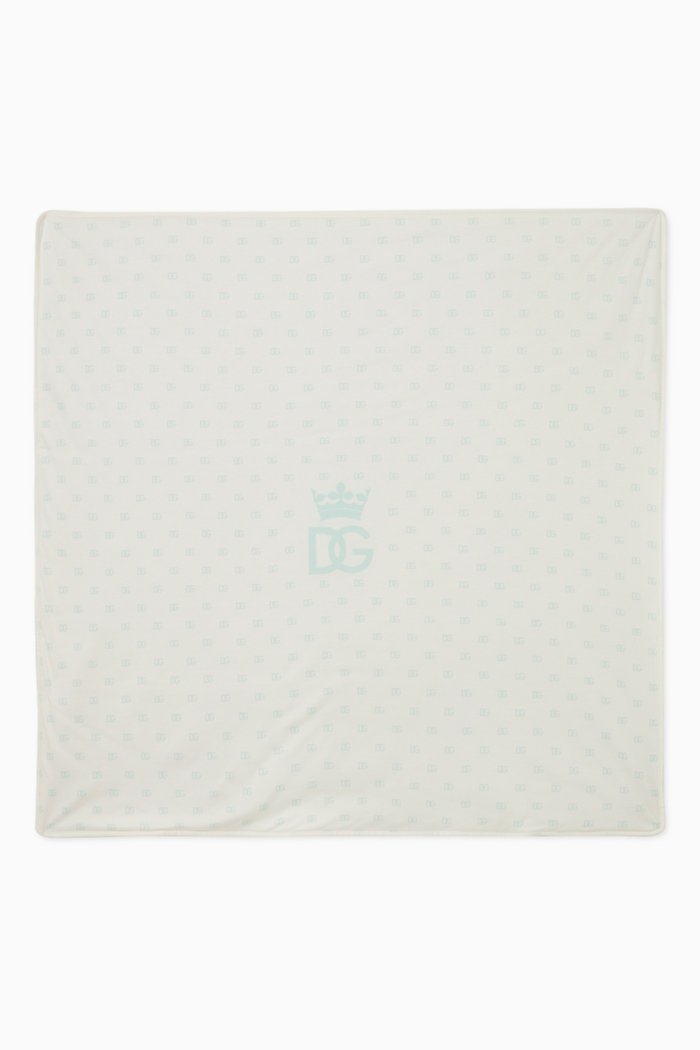

Blanket with DG Crown Print in Jersey, Blue
