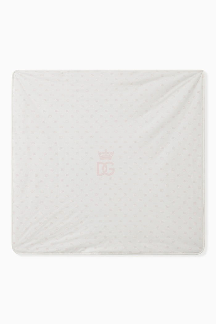 

DG Crown Print Blanket in Jersey, Pink