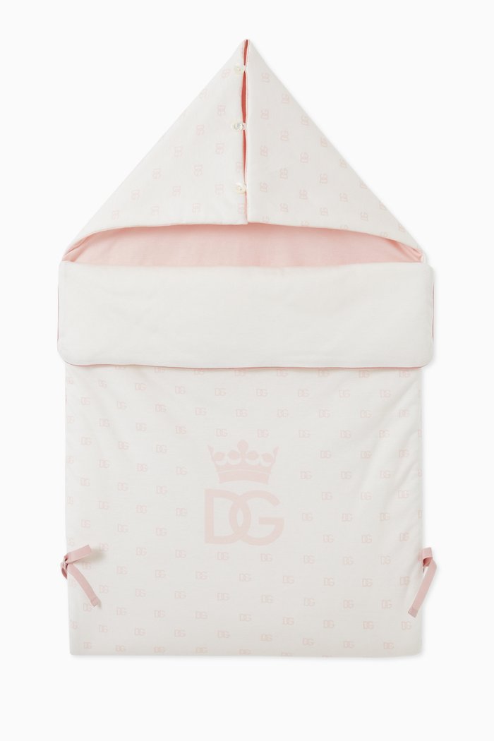 

Sleeping Bag with DG Crown Print in Jersey, White