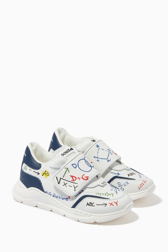 

Algebra Print Sneakers in Calfskin, White