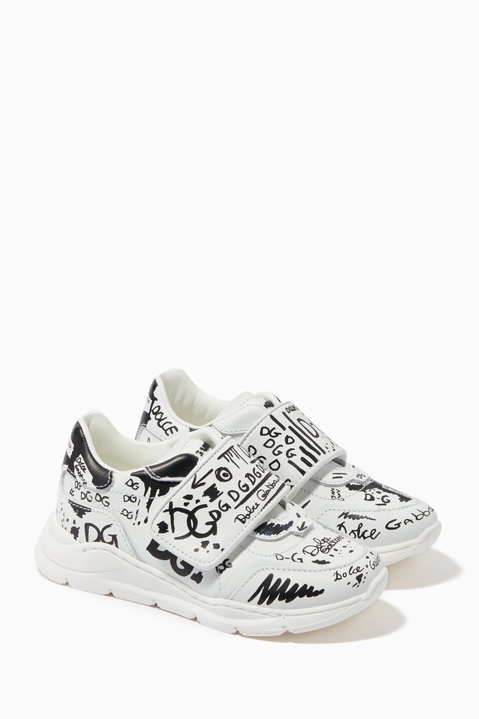 

DG Logo Patch Sneakers in Calfskin, White