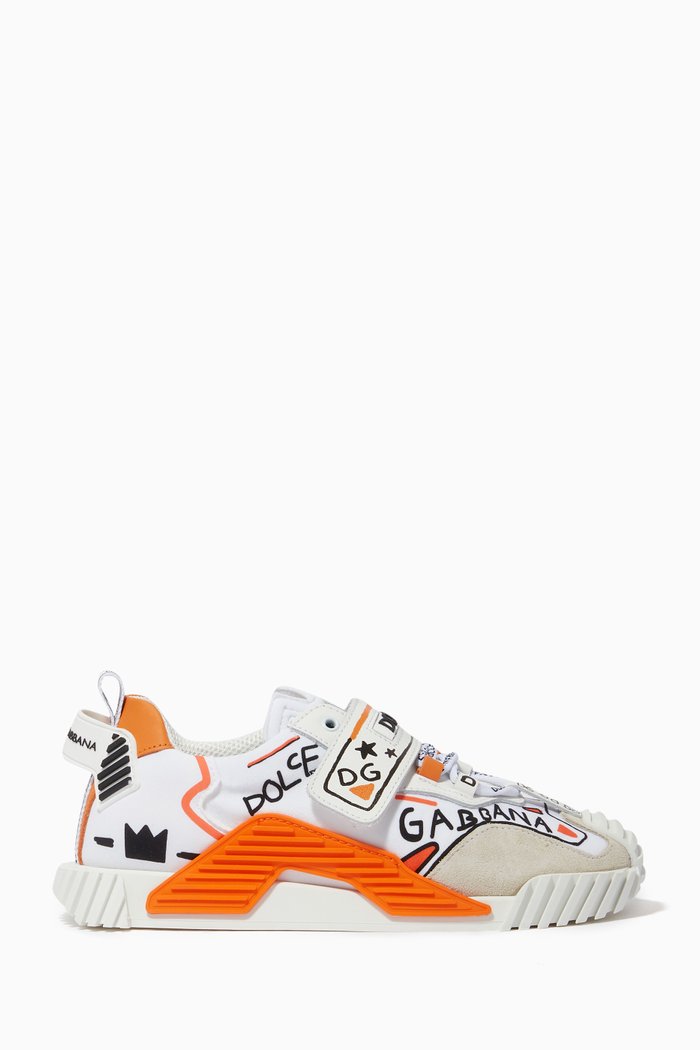 

Logo Print NS1 Sneakers in Fabric, White