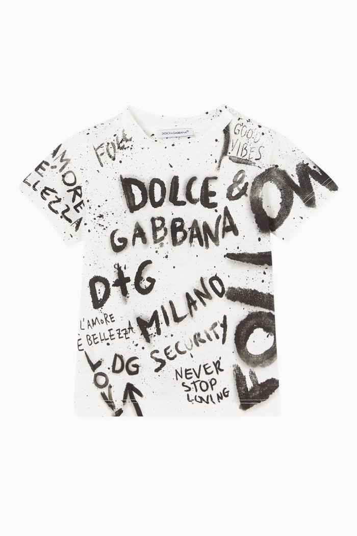 DG Next T-shirt with Graffiti D&G Print in Jersey, Multicolour