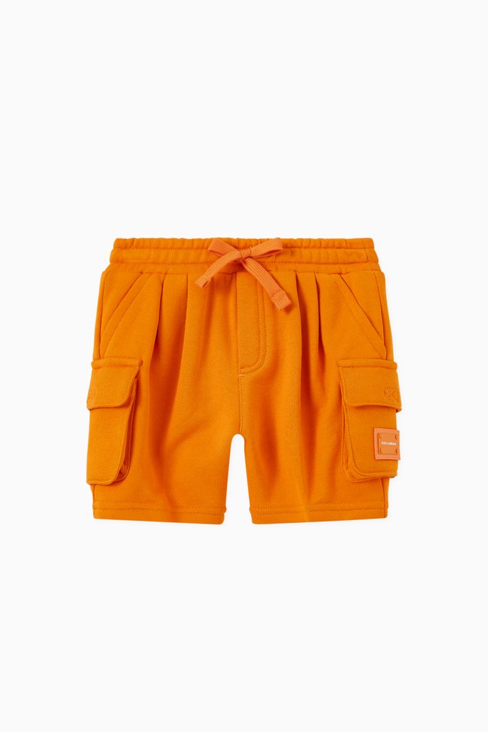 

Logo Plate Jogging Shorts in Jersey, Orange