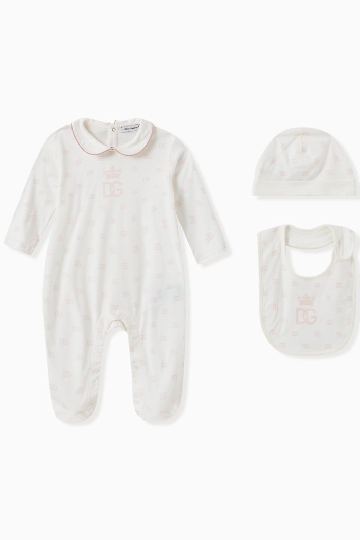 

3-piece Gift Set with DG Crown Print in Jersey, Red