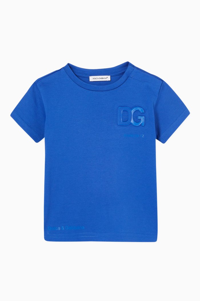 

T-shirt with Embossed DG Logo in Jersey, Blue