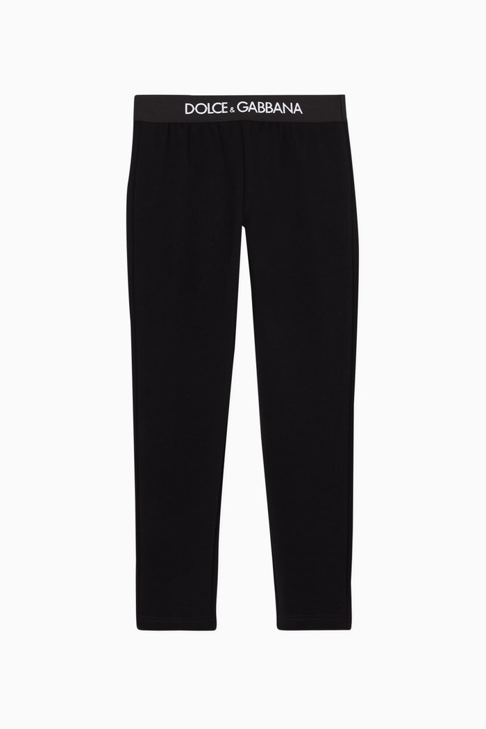 

DG Pop Leggings with Branded Elastic in Interlock Cotton, Black
