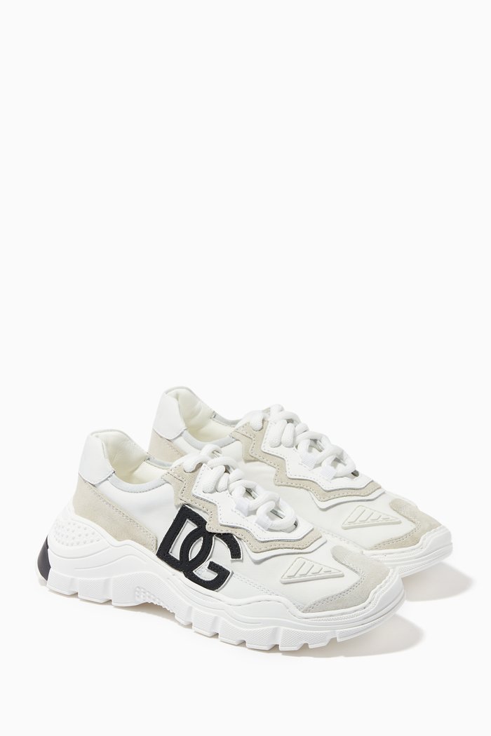 

DG Logo Daymaster Sneakers in Nylon & Leather, White
