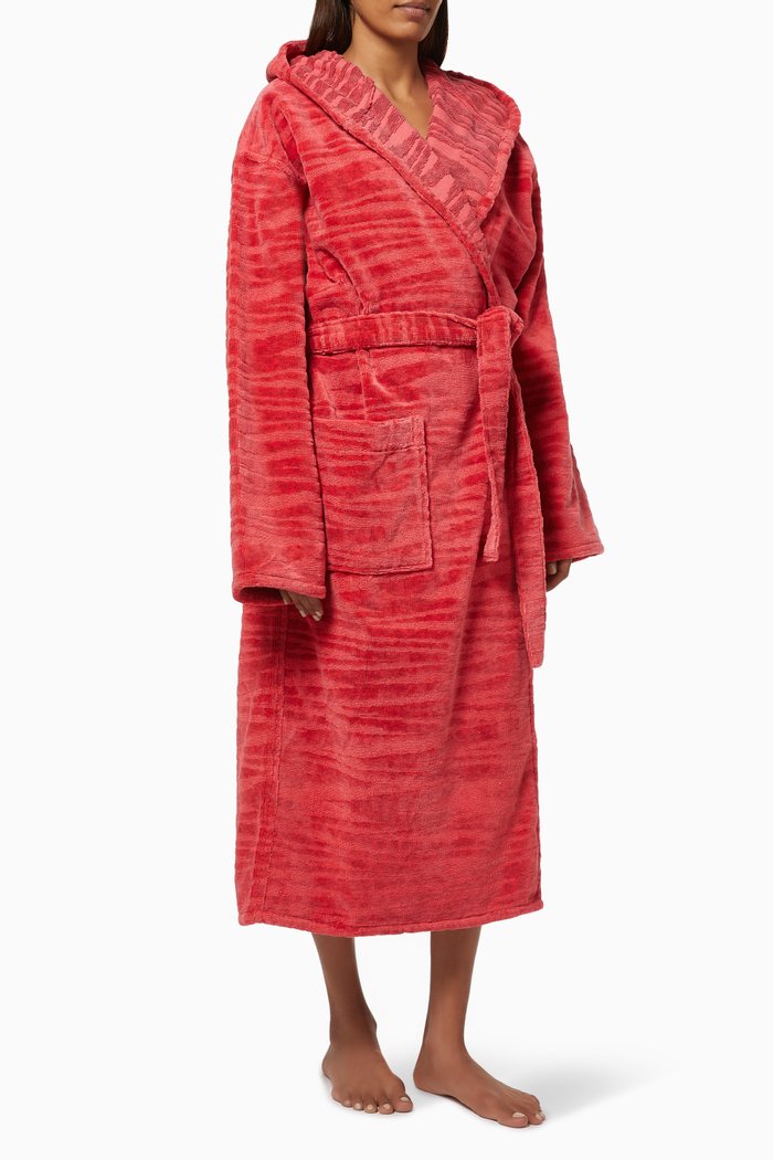 

Allan Bathrobe in Jacquard Cotton Terry, Red