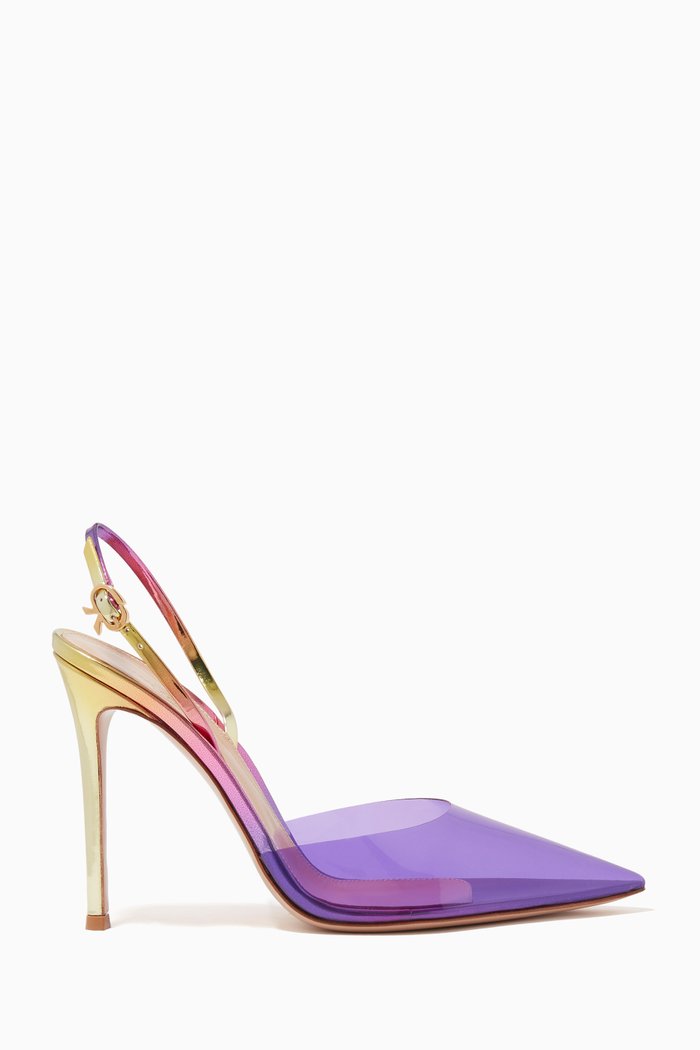 

Ribbon D'Orsay 105 Slingbacks in Metallic Leather, Purple