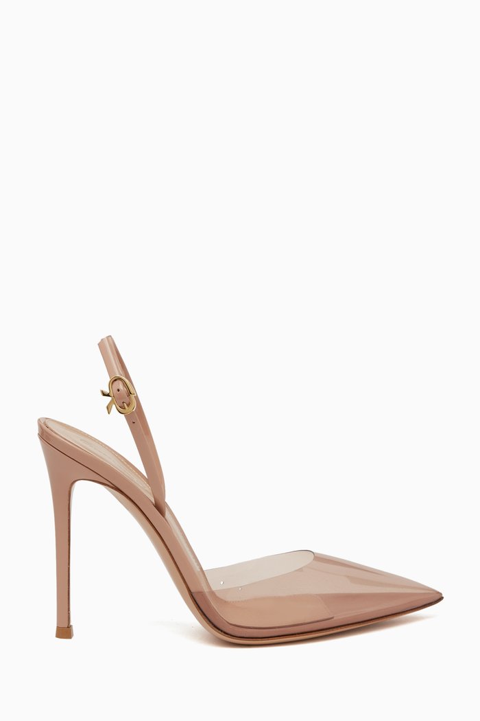 

Ribbon D'Orsay 105 Slingback Pumps in PVC & Leather, Neutral