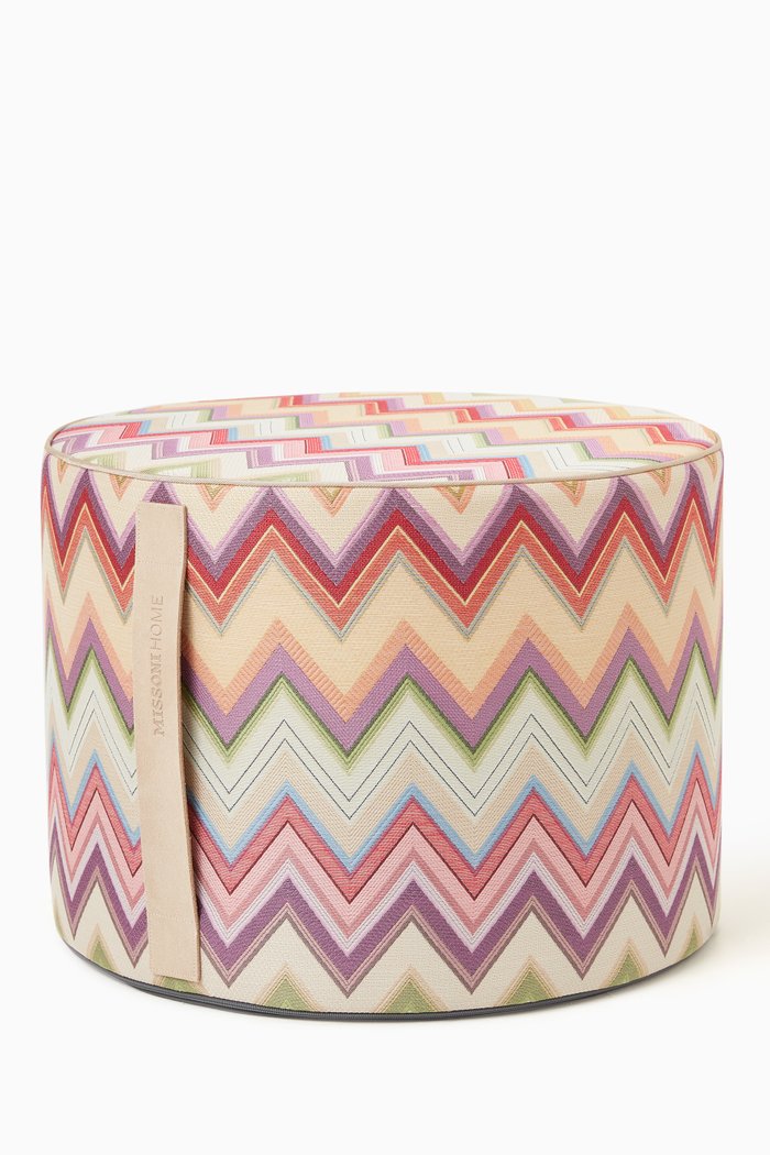 

Adagir Cylinder Pouf in Jacquard Canvas, Multicolour