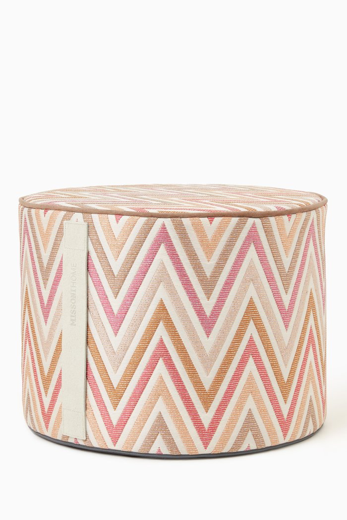 

Nesterov Cylinder Pouf in Jacquard Canvas, Pink