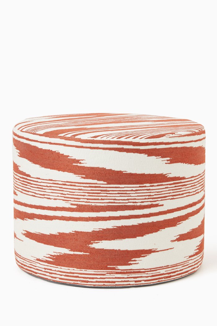 

Safi Cylinder Pouf in Canvas, Red