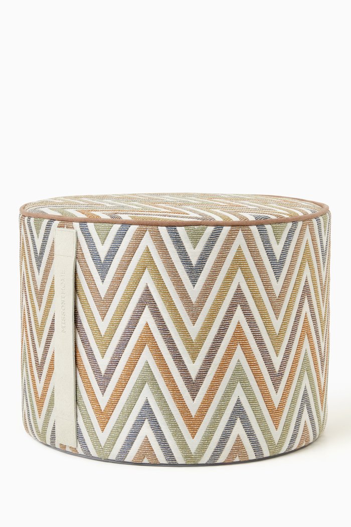 

Nesterov Cylinder Pouf in Jacquard Canvas, Multicolour
