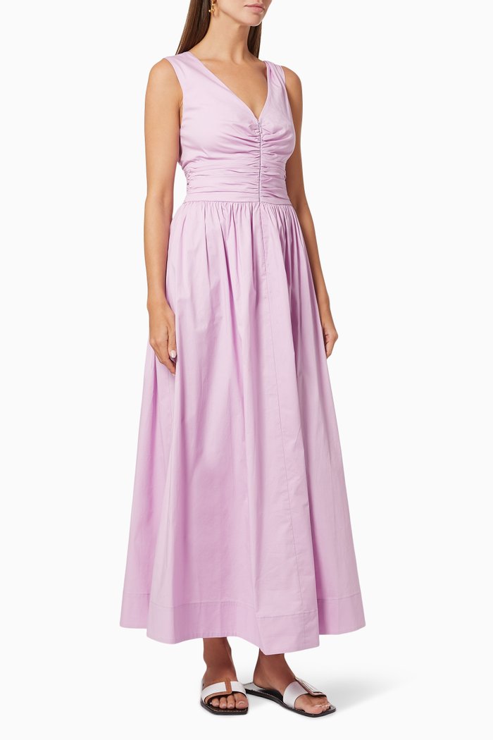 

Gloria Dress in Cotton Poplin, Purple