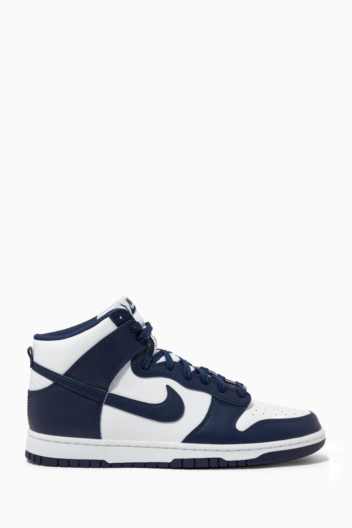 Dunk High Retro Sneakers in Leather, Blue