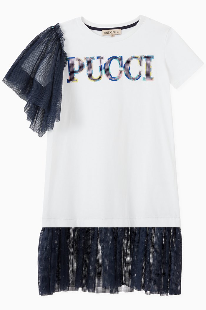 

Pucci T-shirt Dress in Jersey & Mesh, White
