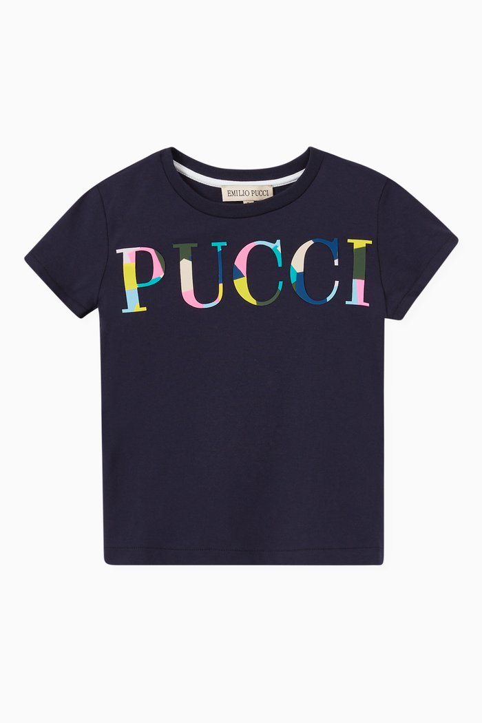 

Pucci Logo T-shirt in Jersey, Blue