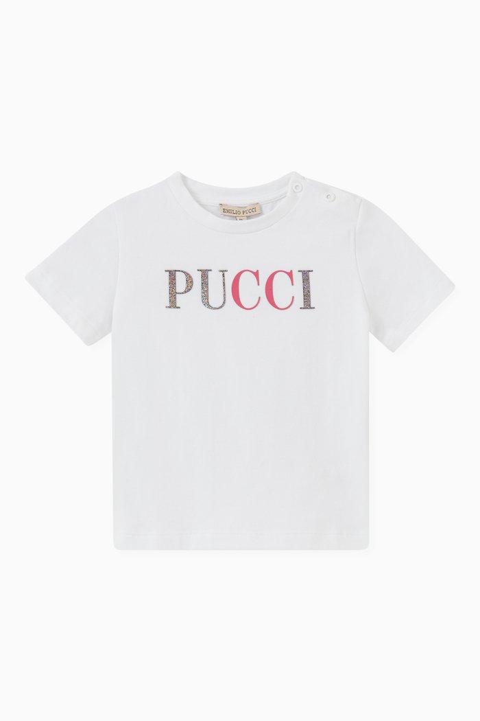 

Pucci Rubberised Logo T-Shirt in Jersey, White