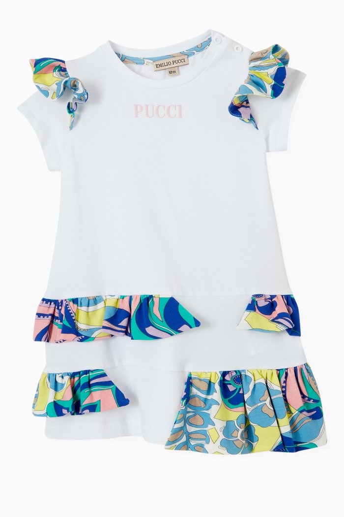 

Pucci Ruffle Dress in Stretch Jersey, White