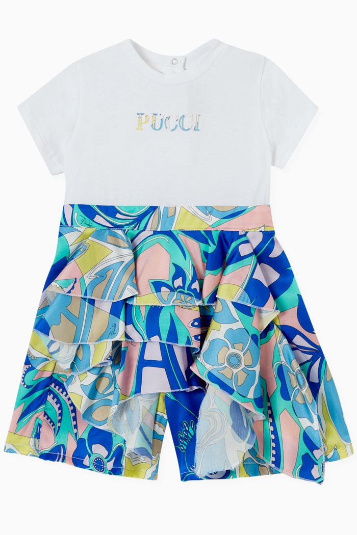 

Pucci Ruffled Dress in Jersey, White