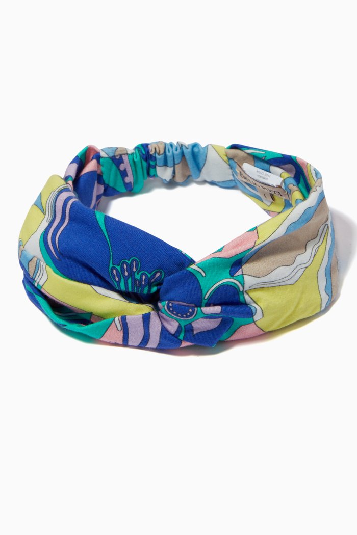 

Twist Printed Hairband in Jersey, Green