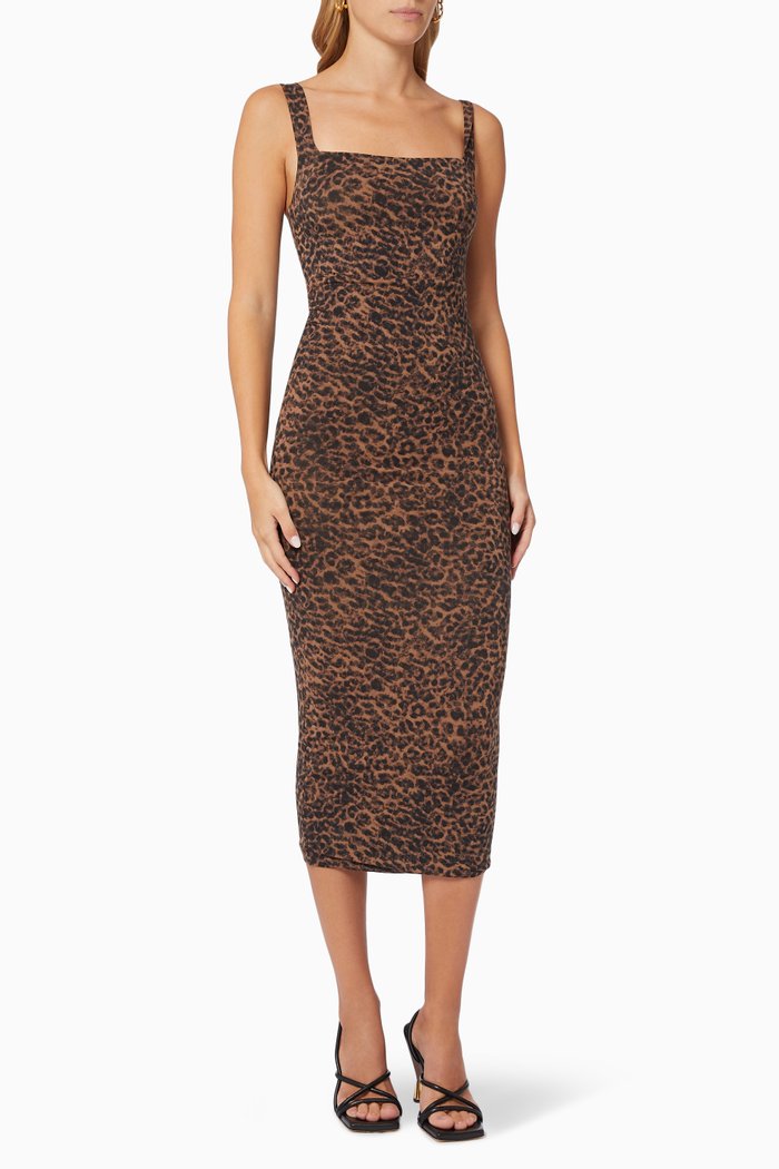 

90s Leopard Print Tank Dress, Brown