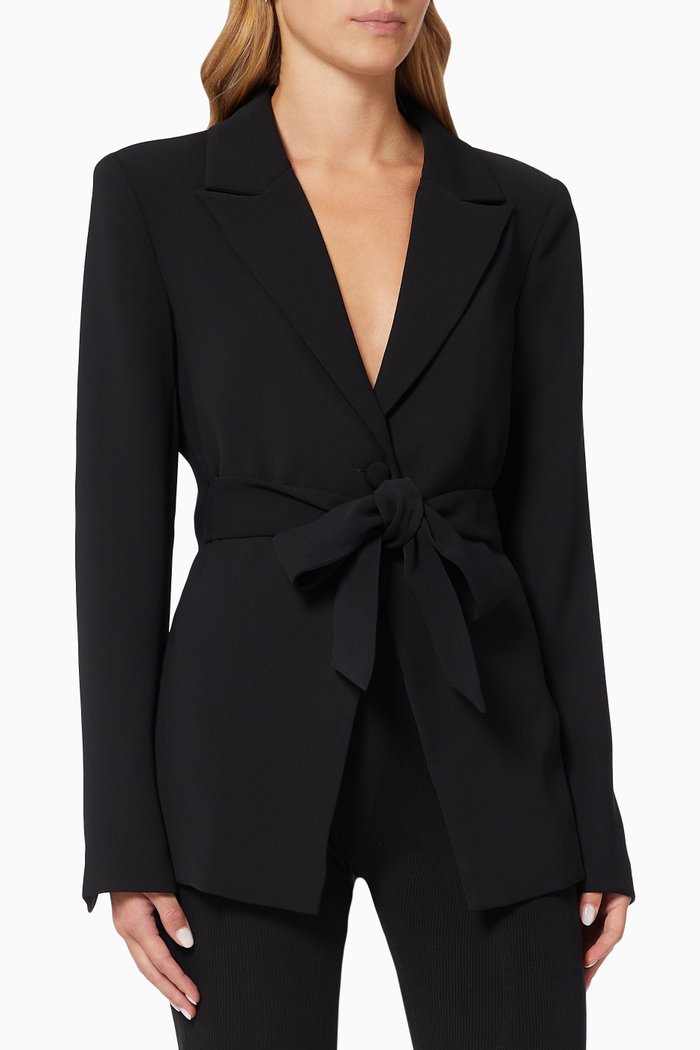 

Open Back Blazer in Crepe, Black