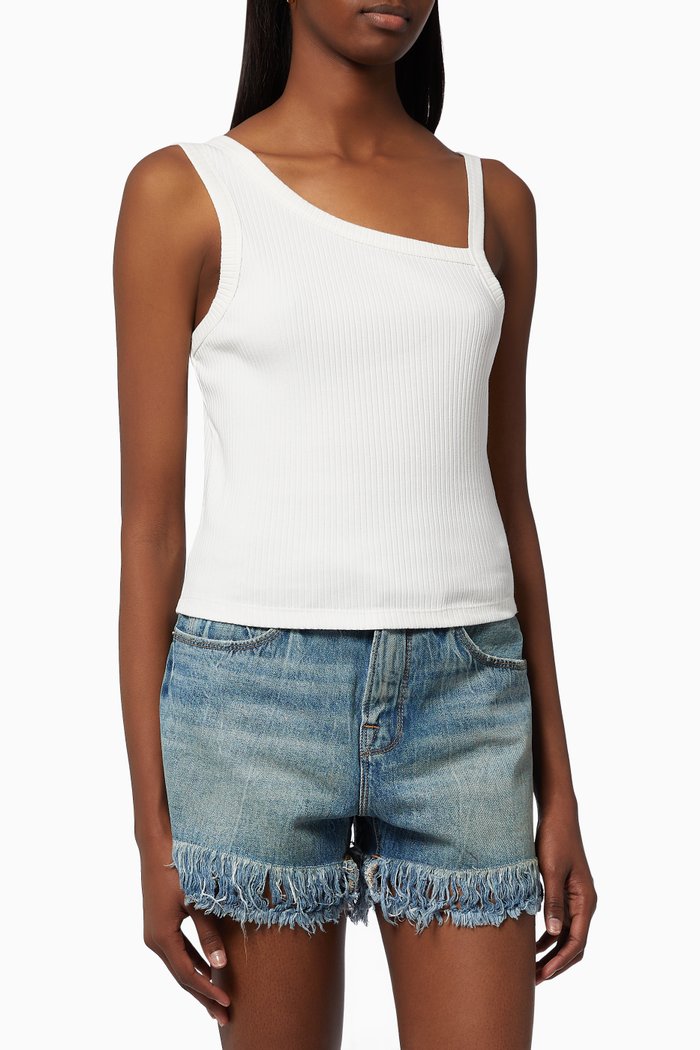 

Asymmetrical Rib Tank in Cotton, Neutral