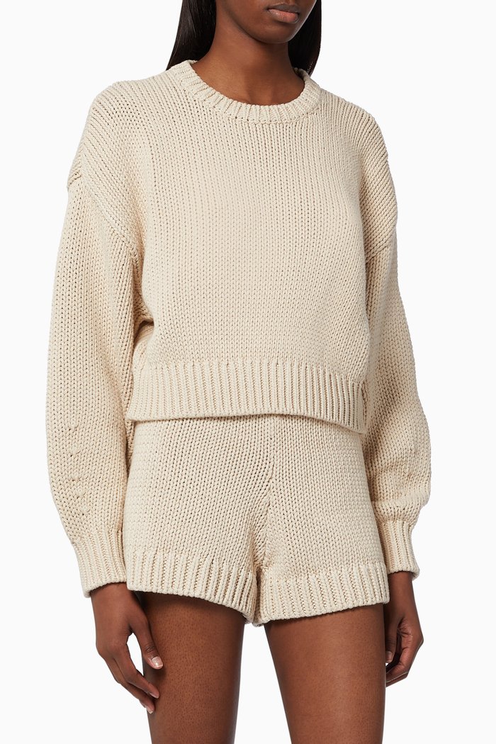 

Chunky Oversized Sweater in Cotton, Neutral