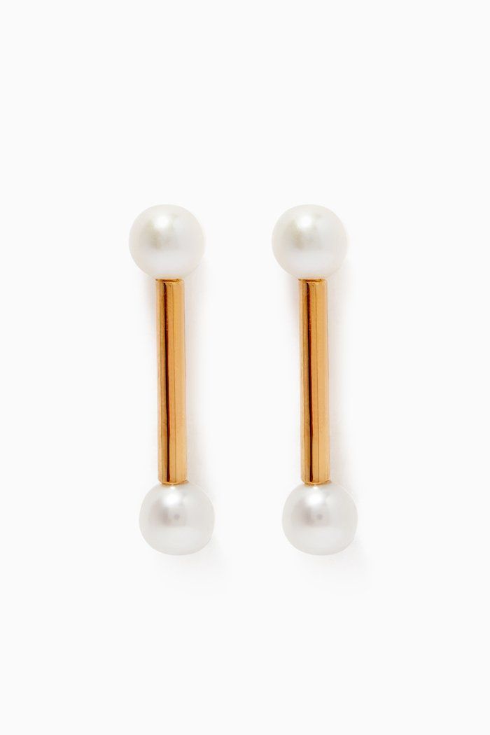 

Lunar Barbell Stud Earrings in 9kt Yellow Gold