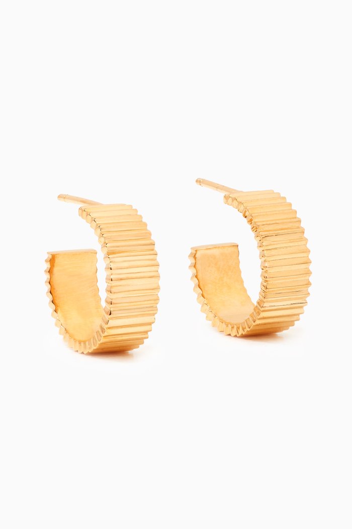 

Solaire Wide Hoops in 9kt Gold Plated Sterling Silver, Yellow
