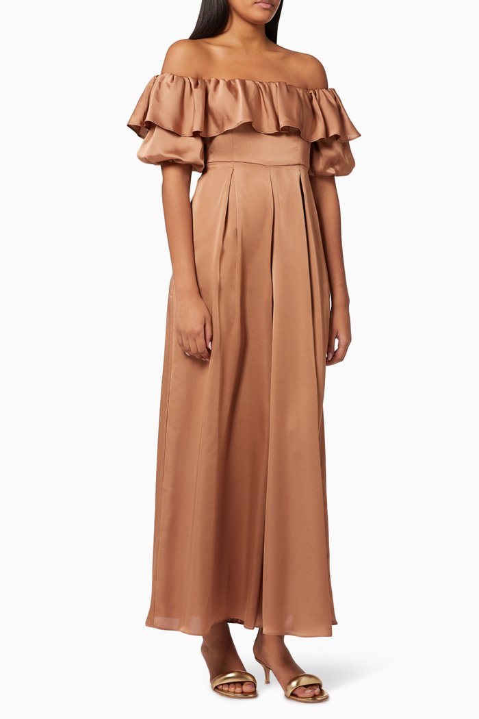 

The Tassiah Jumpsuit in Satin, Metallic