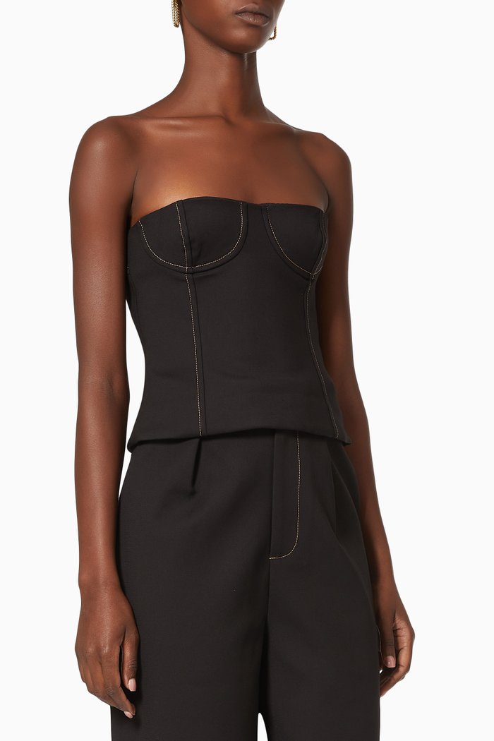 

Maxe Bustier in Cotton, Black
